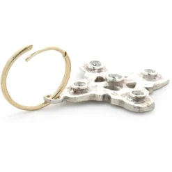 Lee Brevard Sterling Silver Five Stone Signature Cross Charm