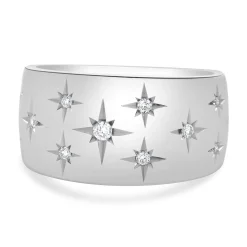 Marchesa 18 Karat White Gold Sprinkled Diamond Star Band