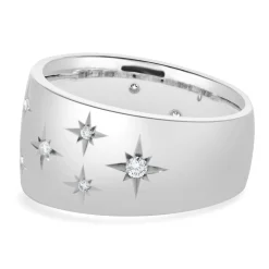 Marchesa 18 Karat White Gold Sprinkled Diamond Star Band