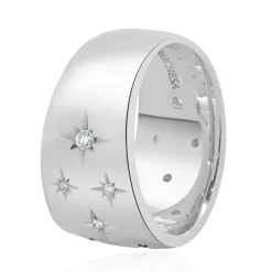 Marchesa 18 Karat White Gold Sprinkled Diamond Star Band