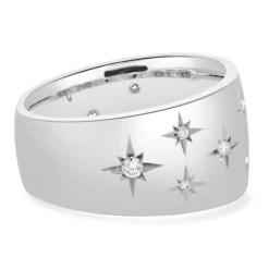 Marchesa 18 Karat White Gold Sprinkled Diamond Star Band