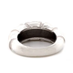 Mauboussin 18 Karat White Gold Ribbed Dome Ring