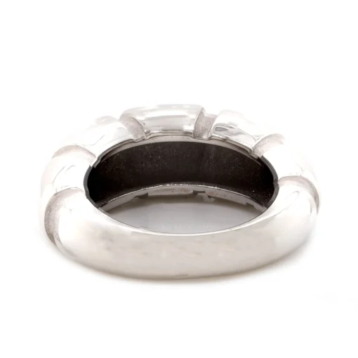 Mauboussin 18 Karat White Gold Ribbed Dome Ring