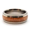 Mens 8mm Titanium and Wood Inlay Wedding Band Ring Size 8.5