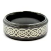 Mens 8mm Tungsten with Ceramic Design Polished Wedding Band Size 8