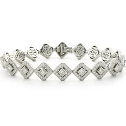 Michael Beaudry Platinum Diamond Kite Shape Inline Bracelet