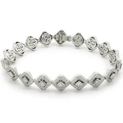 Michael Beaudry Platinum Diamond Kite Shape Inline Bracelet