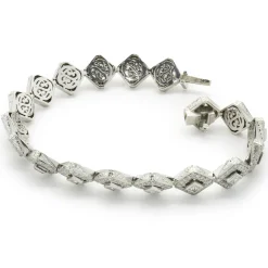 Michael Beaudry Platinum Diamond Kite Shape Inline Bracelet