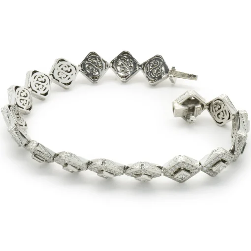 Michael Beaudry Platinum Diamond Kite Shape Inline Bracelet