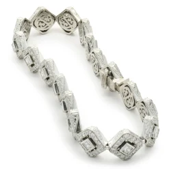 Michael Beaudry Platinum Diamond Kite Shape Inline Bracelet