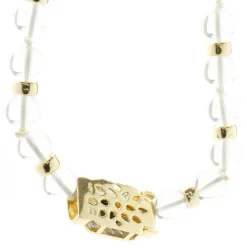 Mings 14 Karat Yellow Gold Diamond and Onyx Necklace