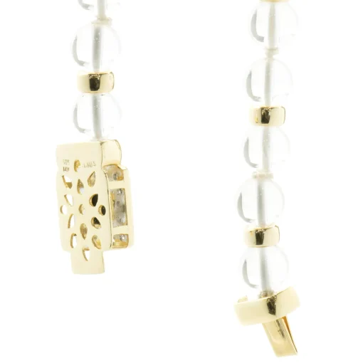 Mings 14 Karat Yellow Gold Diamond and Onyx Necklace