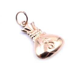 Money Bag Charm 14k Yellow Gold