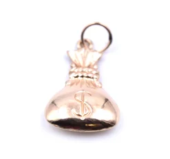 Money Bag Charm 14k Yellow Gold