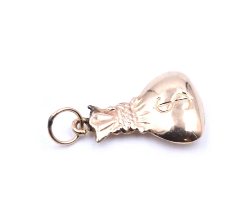 Money Bag Charm 14k Yellow Gold