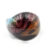 Multi-Color Purple-Orange Glass Fashion Dome Ring