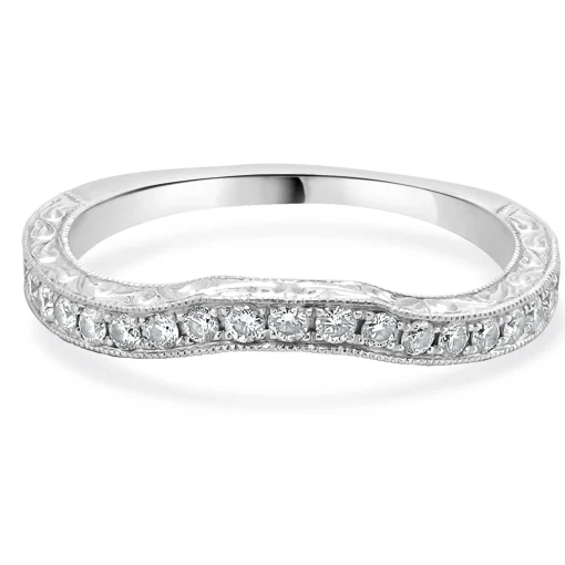 Neil Lane 14 Karat White Gold Diamond Contour Band