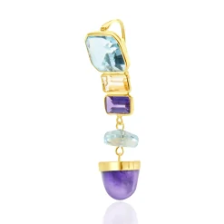Oliver B 14 Karat Yellow Gold Multi Gemstone Drop Pendant