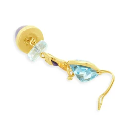 Oliver B 14 Karat Yellow Gold Multi Gemstone Drop Pendant