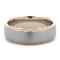 Palladium and 18 Karat White and Rose Gold 6MM Band