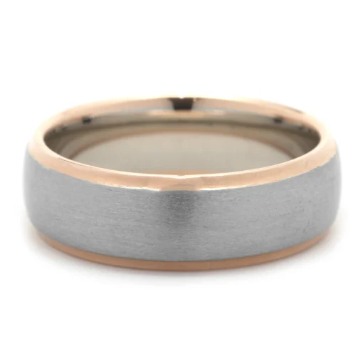 Palladium and 18 Karat White and Rose Gold 6MM Band