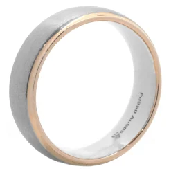 Palladium and 18 Karat White and Rose Gold 6MM Band
