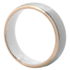 Palladium and 18 Karat White and Rose Gold 6MM Band
