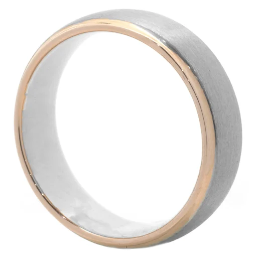Palladium and 18 Karat White and Rose Gold 6MM Band