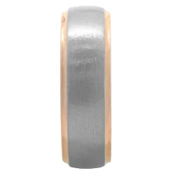 Palladium and 18 Karat White and Rose Gold 6MM Band