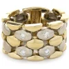 Petros & Takis 14 Karat Yellow and White Gold Diamond Mesh Band