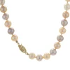 Pink and Purple Knotted Pearl Necklace