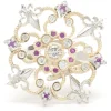 Pink Sapphire and Diamond 14k White and Yellow Gold Ring