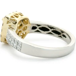 Platinum & 18 Karat Yellow Gold Princess Cut Diamond Engagement Ring