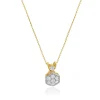 Platinum & 14K Yellow Gold European Cut Diamond Necklace