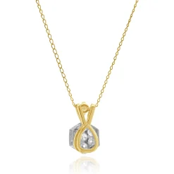 Platinum & 14K Yellow Gold European Cut Diamond Necklace