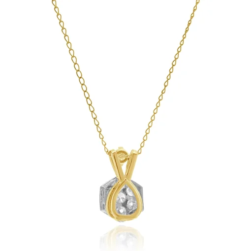 Platinum & 14K Yellow Gold European Cut Diamond Necklace