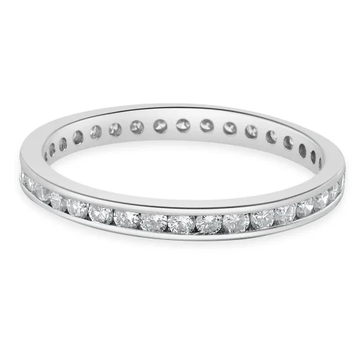 Platinum Channel Set Diamond Eternity Band