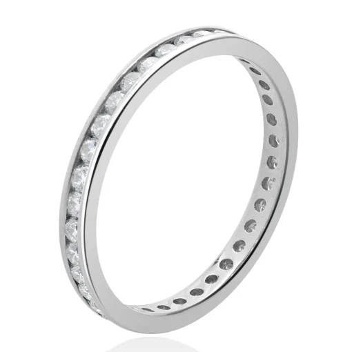 Platinum Channel Set Diamond Eternity Band