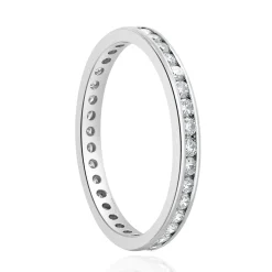 Platinum Channel Set Diamond Eternity Band