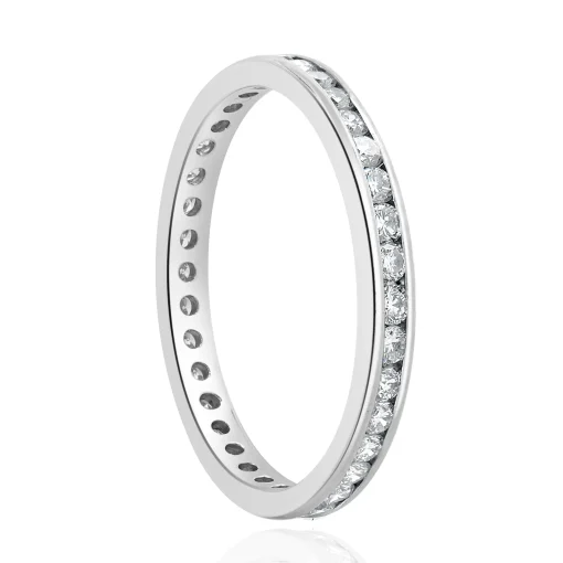 Platinum Channel Set Diamond Eternity Band