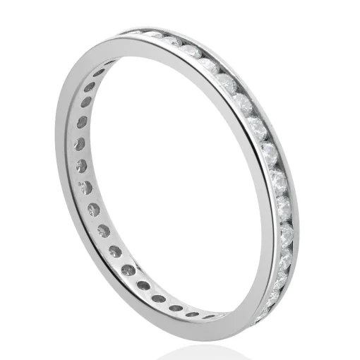 Platinum Channel Set Diamond Eternity Band
