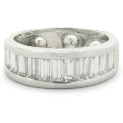 Platinum Channel Set Baguette Cut Diamond Band