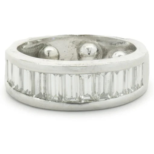 Platinum Channel Set Baguette Cut Diamond Band