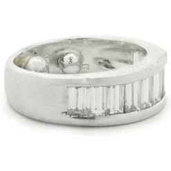 Platinum Channel Set Baguette Cut Diamond Band