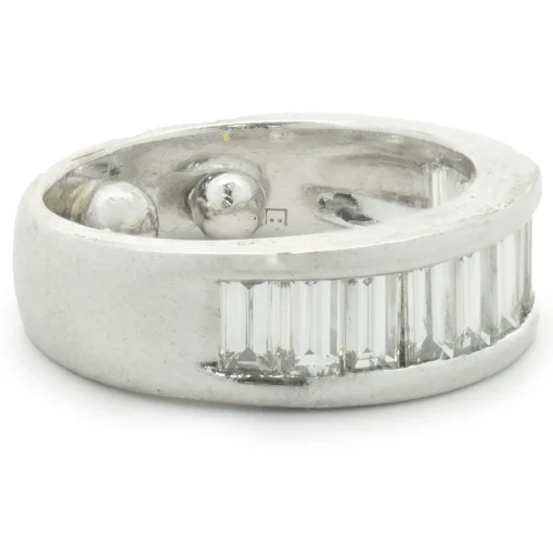 Platinum Channel Set Baguette Cut Diamond Band