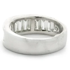 Platinum Channel Set Baguette Cut Diamond Band