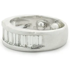 Platinum Channel Set Baguette Cut Diamond Band