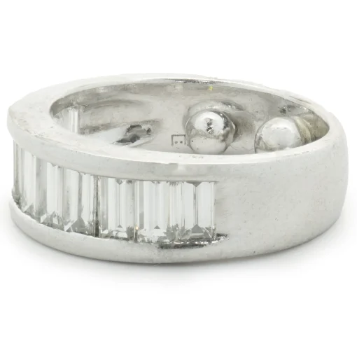 Platinum Channel Set Baguette Cut Diamond Band