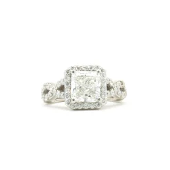 Platinum 2.01ct Radiant Cut Diamond Engagement Ring