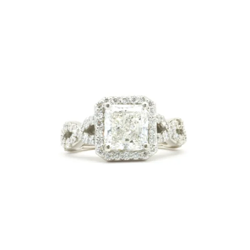 Platinum 2.01ct Radiant Cut Diamond Engagement Ring